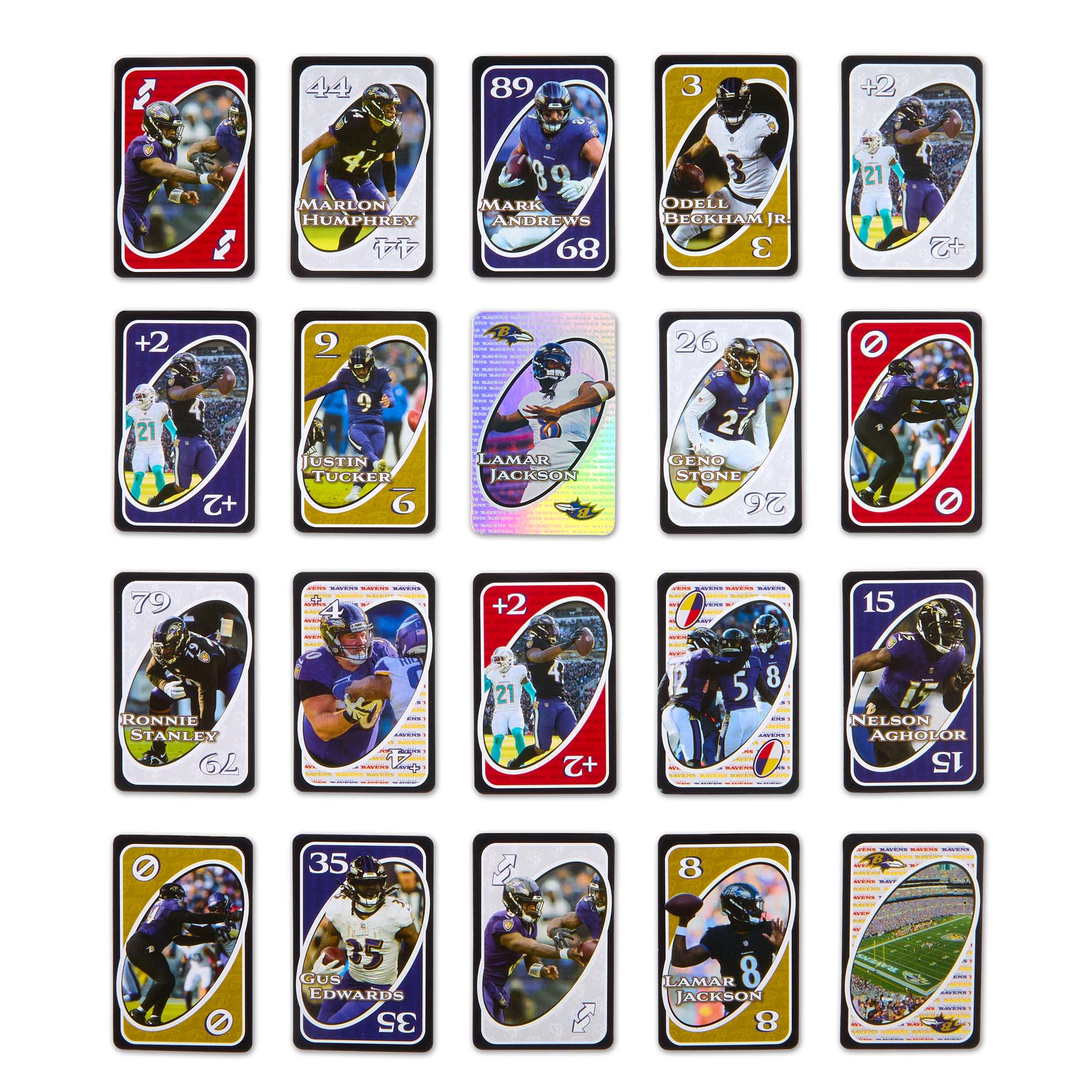 Mattel Creations UNO Fandom NFL Baltimore Ravens Game Deck