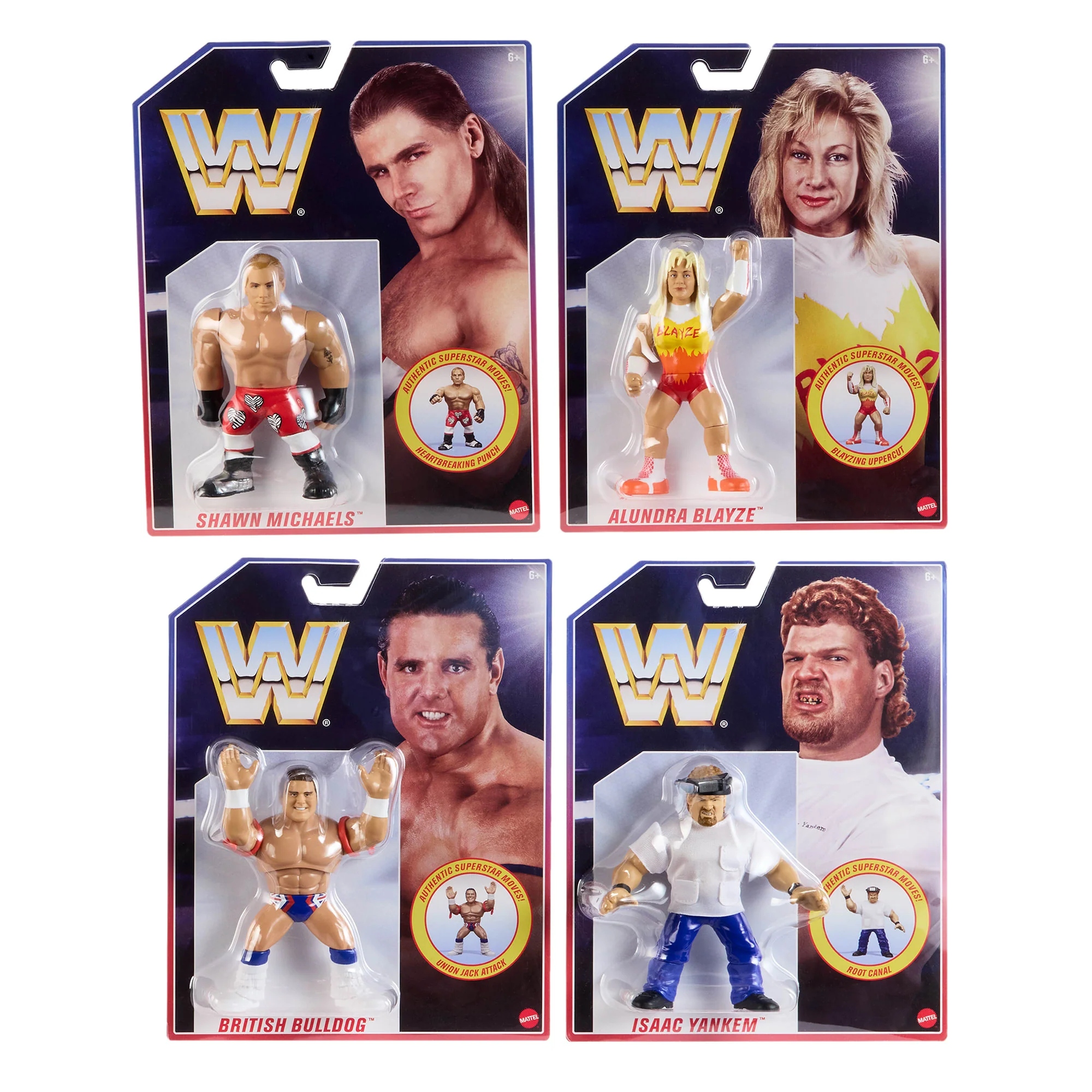 Mattel Creations WWE Retro Action Figure 4-Pack Bundle