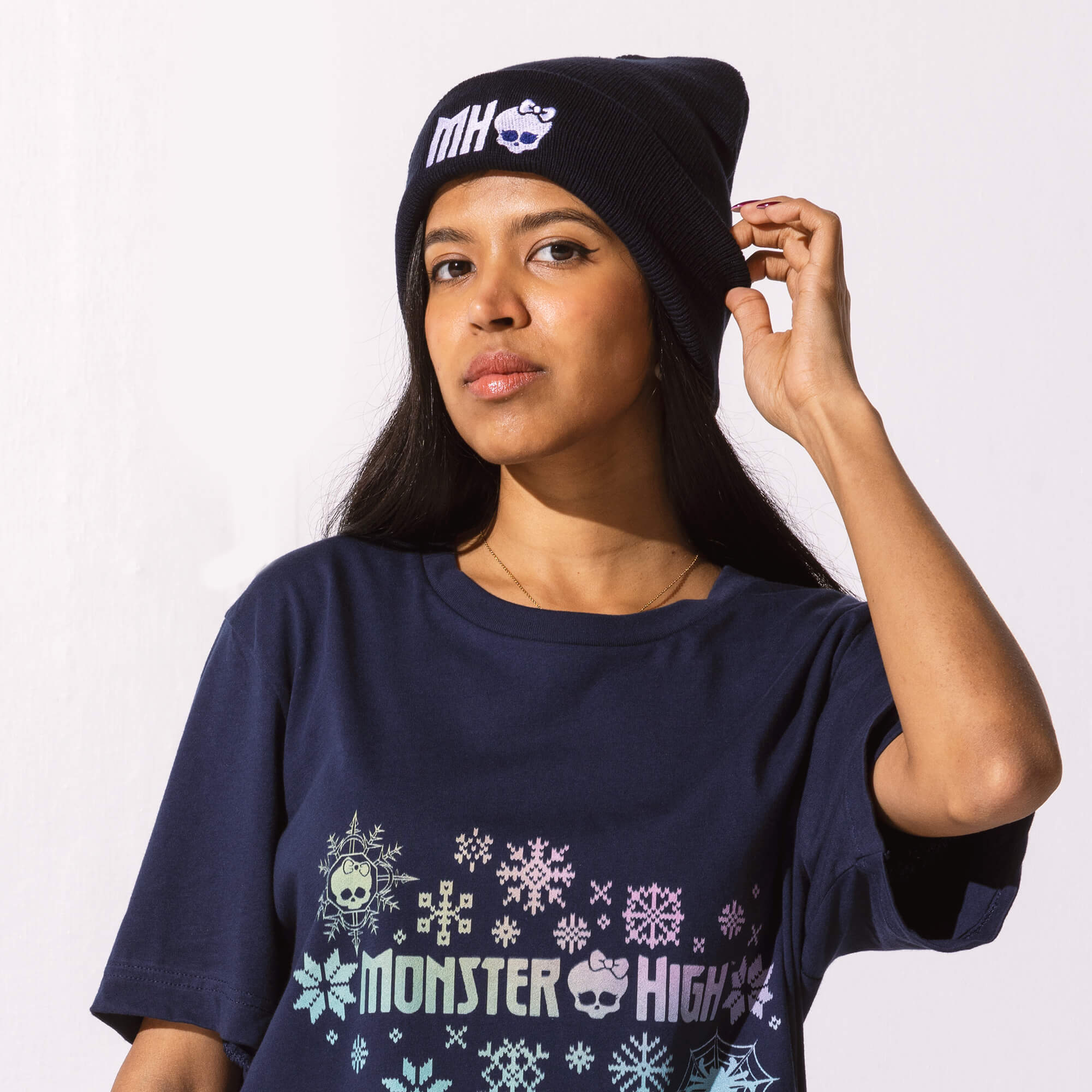 Mattel Creations Monster High Black Cuffed Beanie