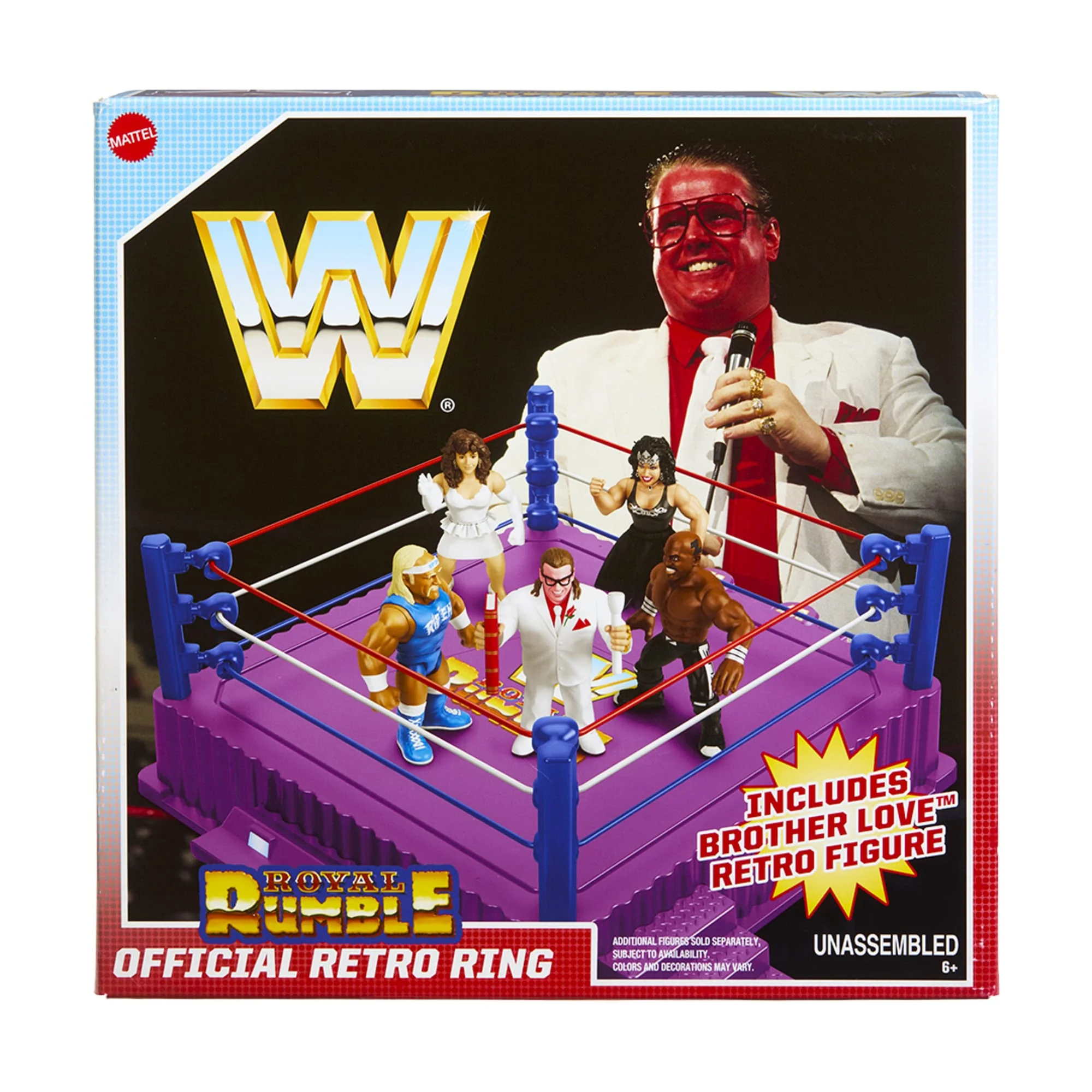 Mattel Creations WWE Official Retro Collection Royal Rumble Ring and Brother Love Figure