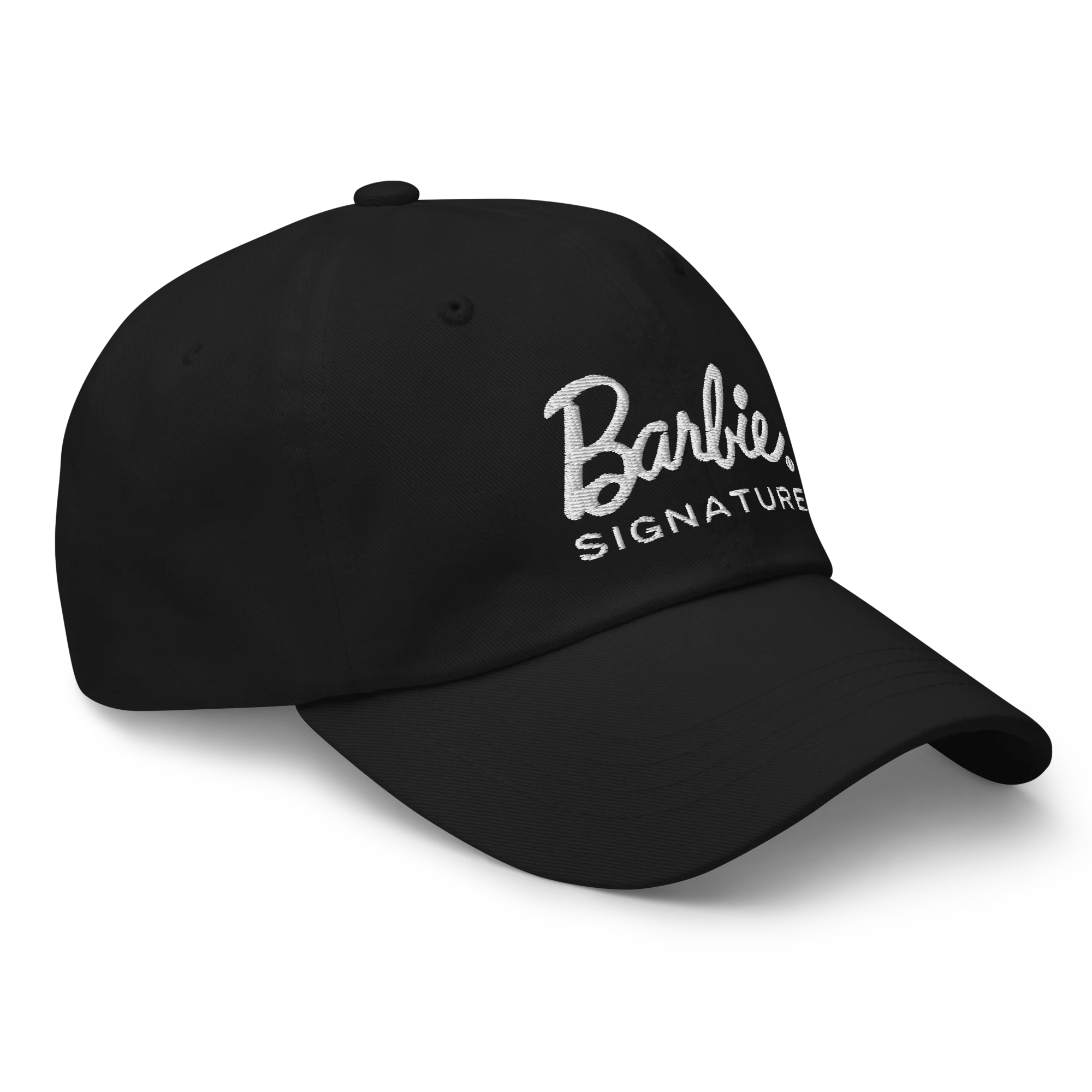 Mattel Creations Barbie Signature Logo Black Baseball Hat