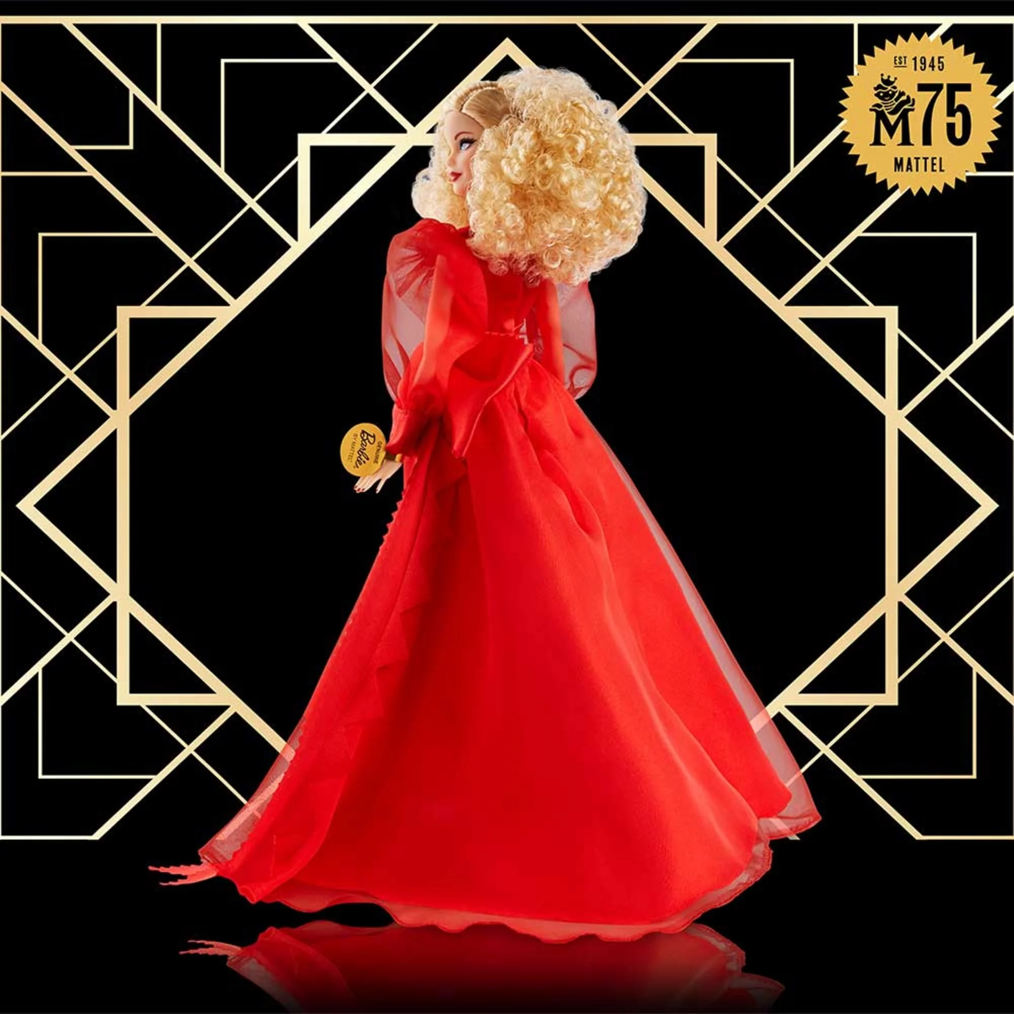 Mattel Creations Barbie Collector Mattel 75th Anniversary Doll (12-in Blonde) in Red Gown
