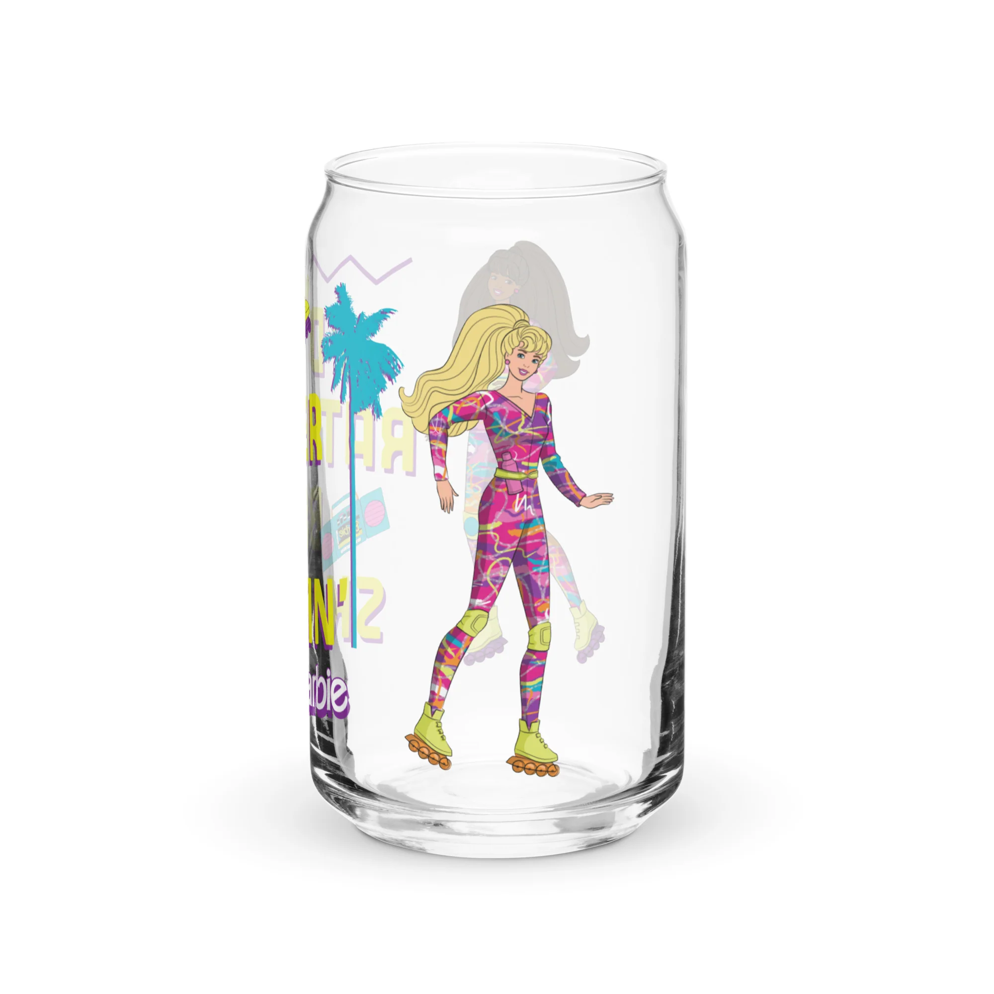 Mattel Creations Barbie 1990's Hot Skatin' Can Shaped  Glass