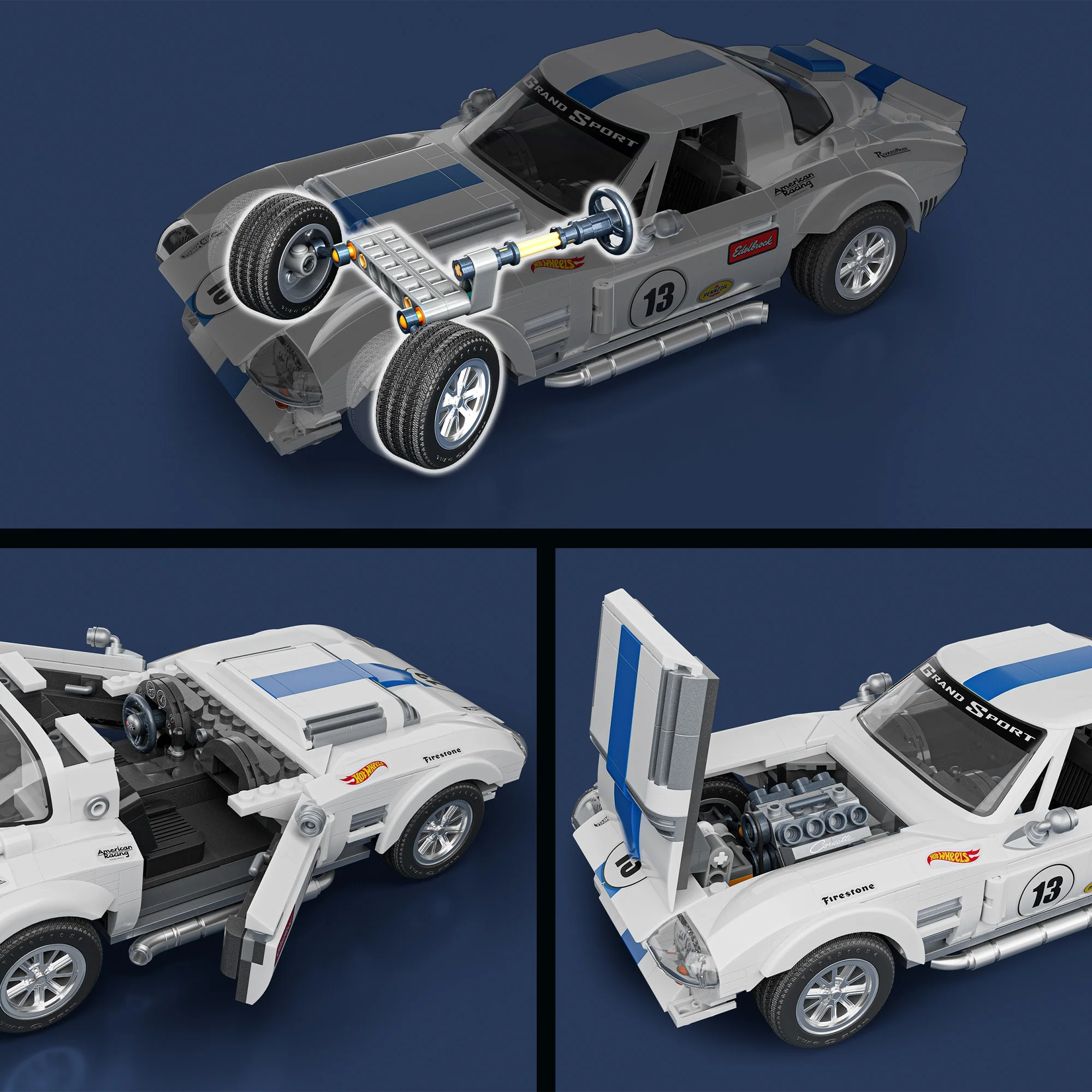 Mattel Creations Mattel Brick Shop Hot Wheels Corvette Grand Sport Building Set