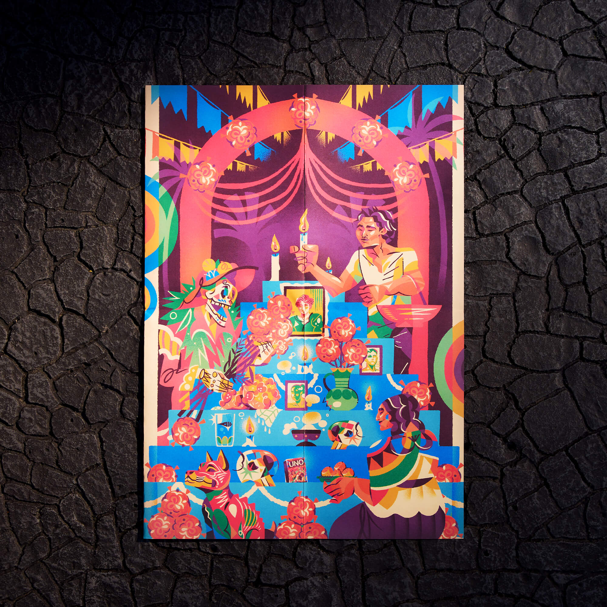 Mattel Creations UNO Canvas Día de Muertos Card Game