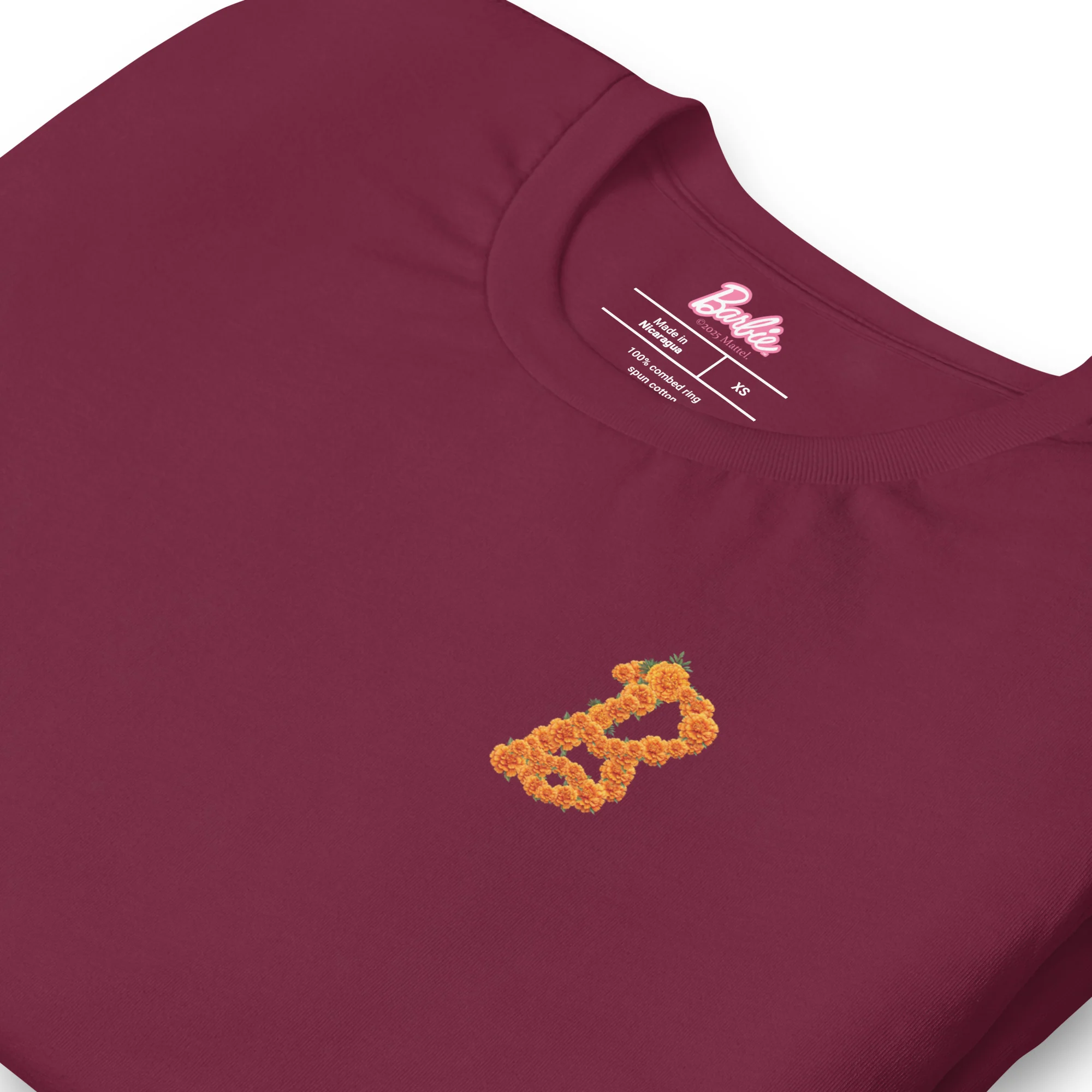 Mattel Creations Barbie Día de Muertos Maroon T-Shirt