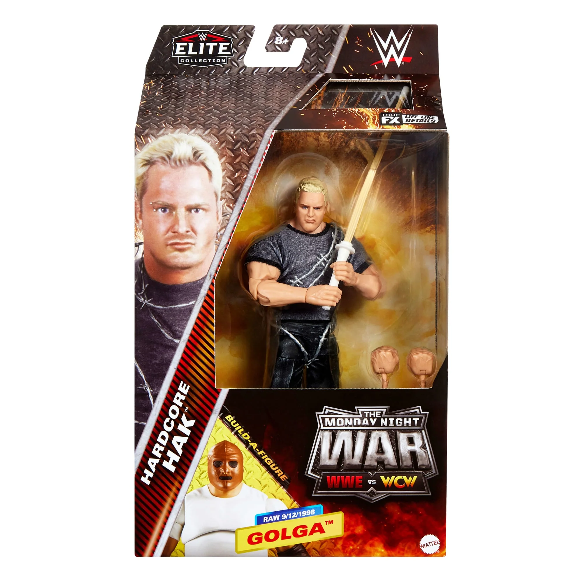 Mattel Creations WWE Elite Collection Monday Night War Hardcore Hak Action Figure & Golga Build-A-Figure Parts