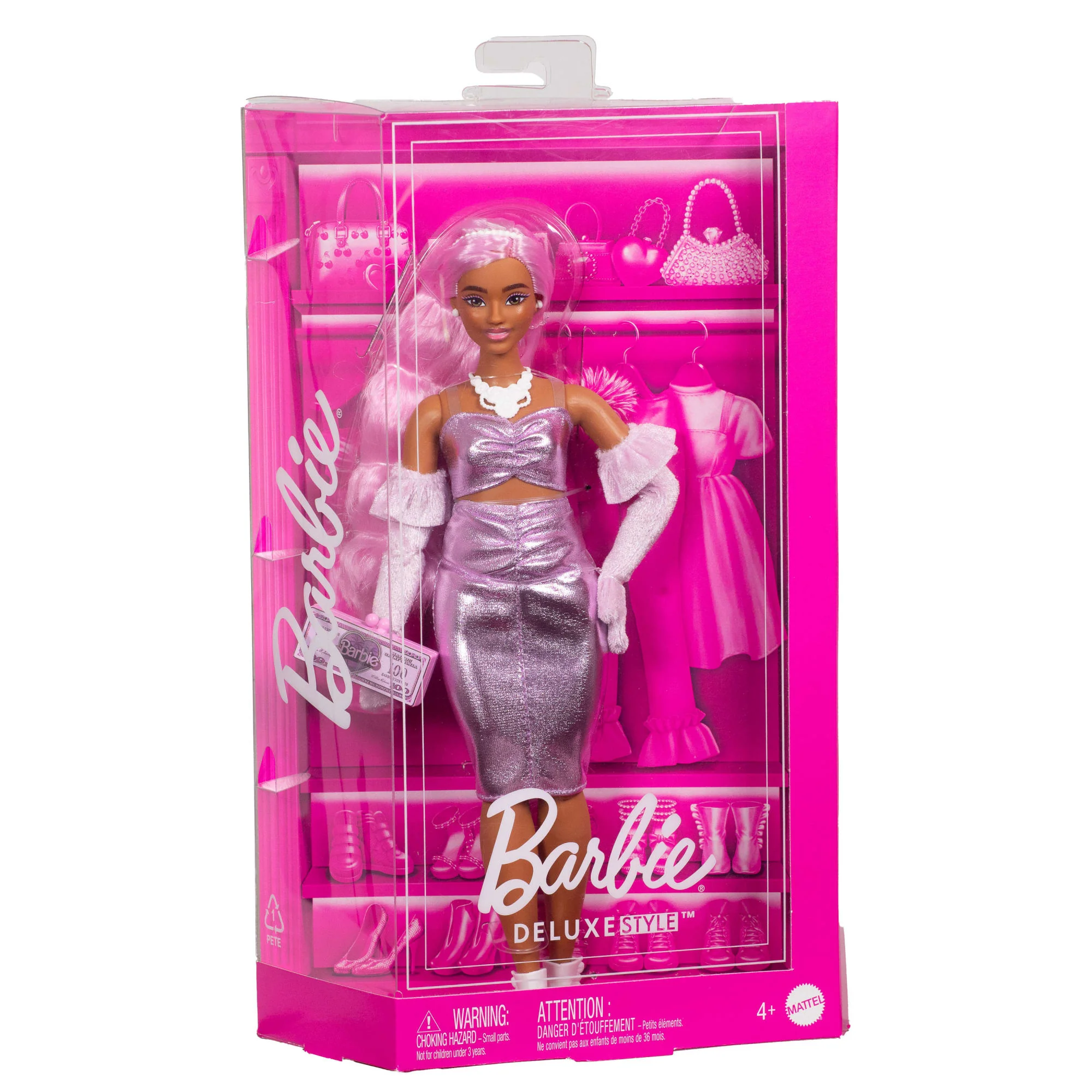 Mattel Creations Barbie Deluxe Style Doll #1 in Glossy Pink Barbiecore Dress