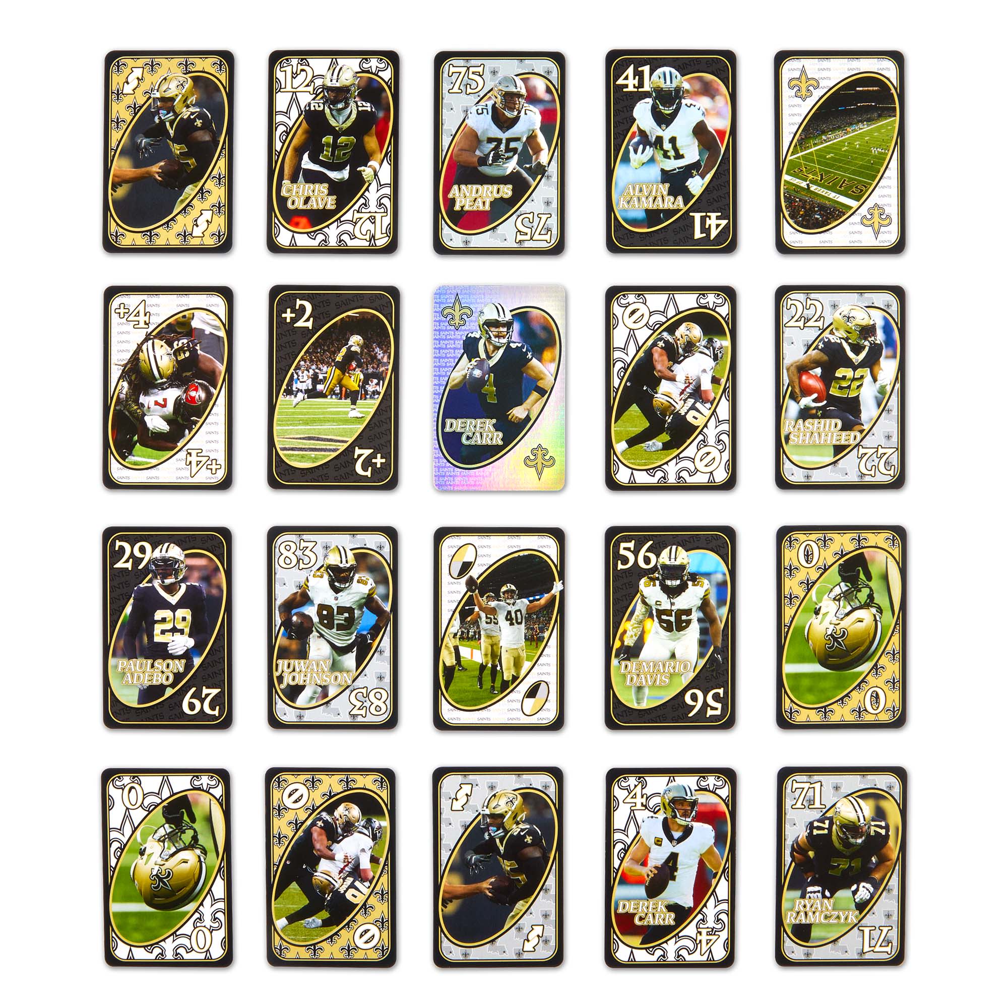 Mattel Creations UNO Fandom NFL New Orleans Saints Game Deck