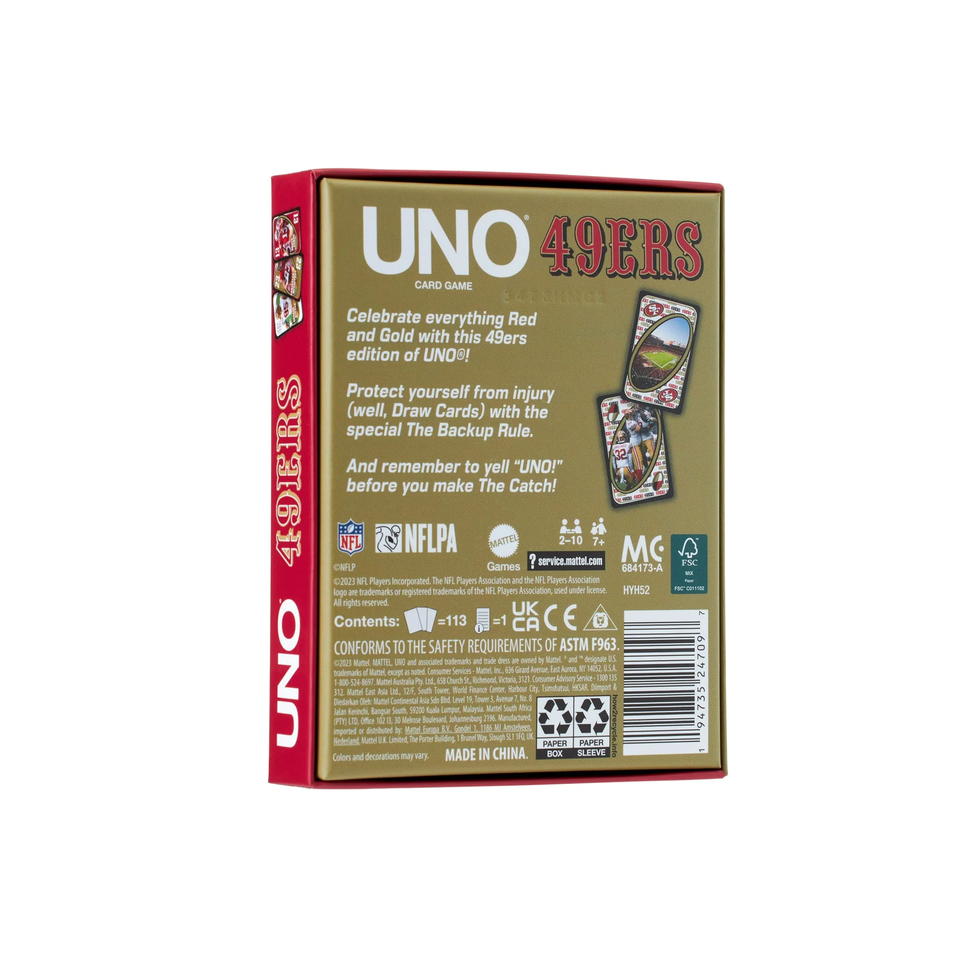 Mattel Creations UNO Fandom NFL San Francisco 49ers Game Deck