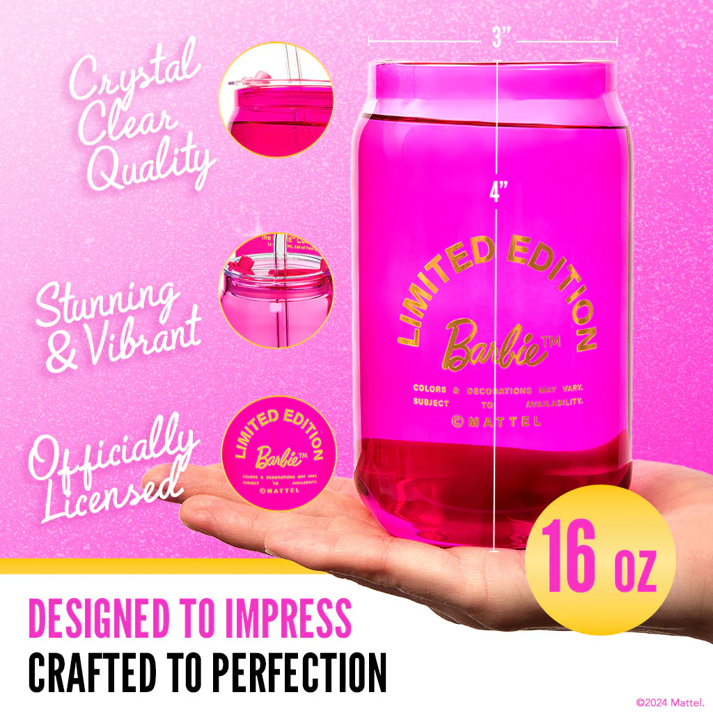 Mattel Creations Barbie™ x Dragon Glassware® Limited Edition Drinking Glasses