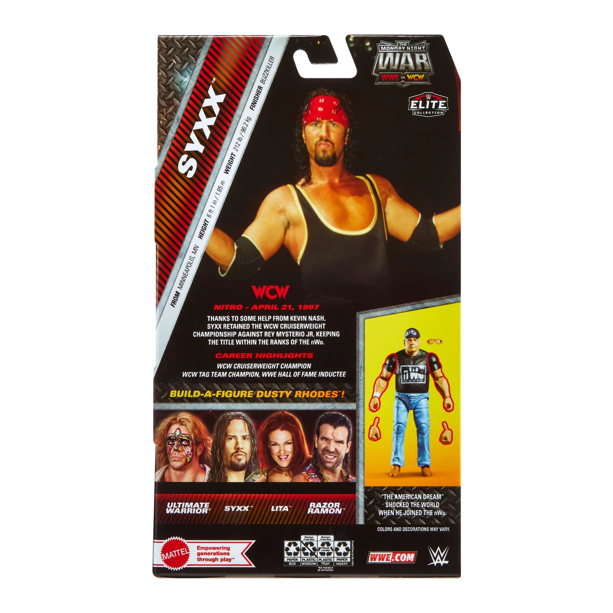 Mattel Creations WWE Monday Night War Elite Collection Syxx Action Figure & Dusty Rhodes Build-A-Figure Parts