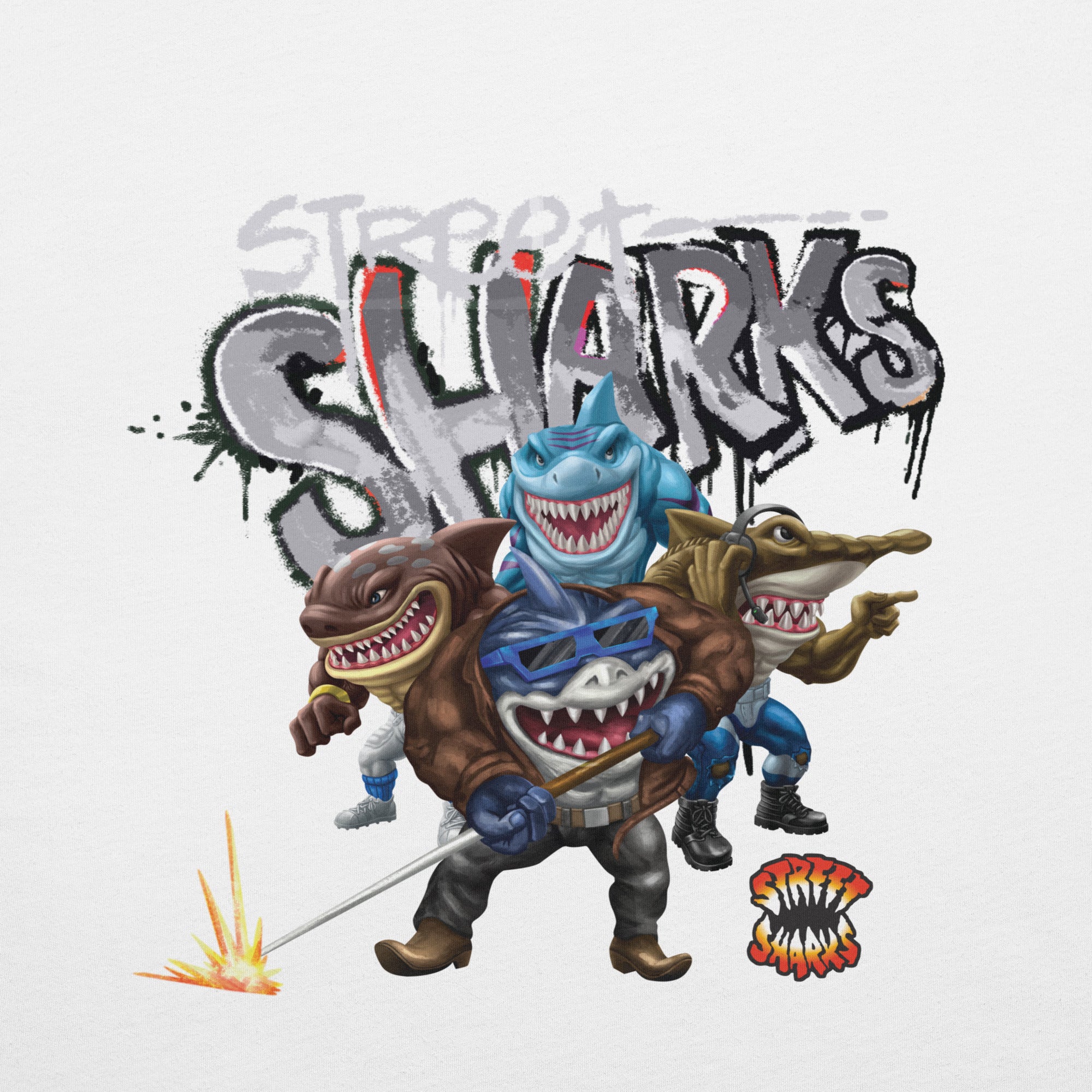 Mattel Creations Street Sharks Spray Paint T-Shirt