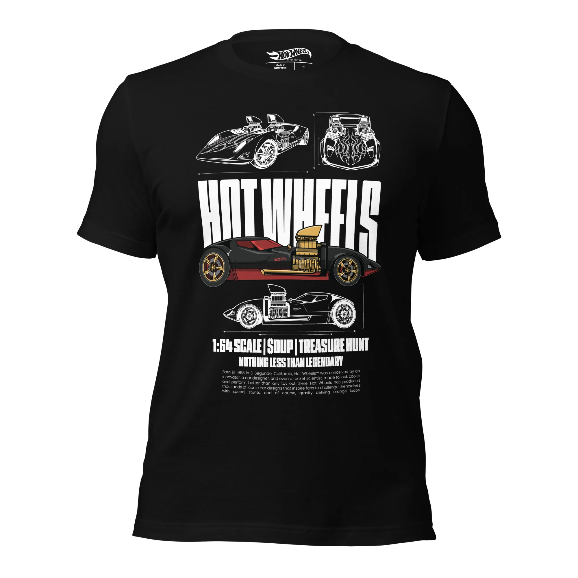 Mattel Creations Hot Wheels Nothing Less than Legendary Black T-Shirt