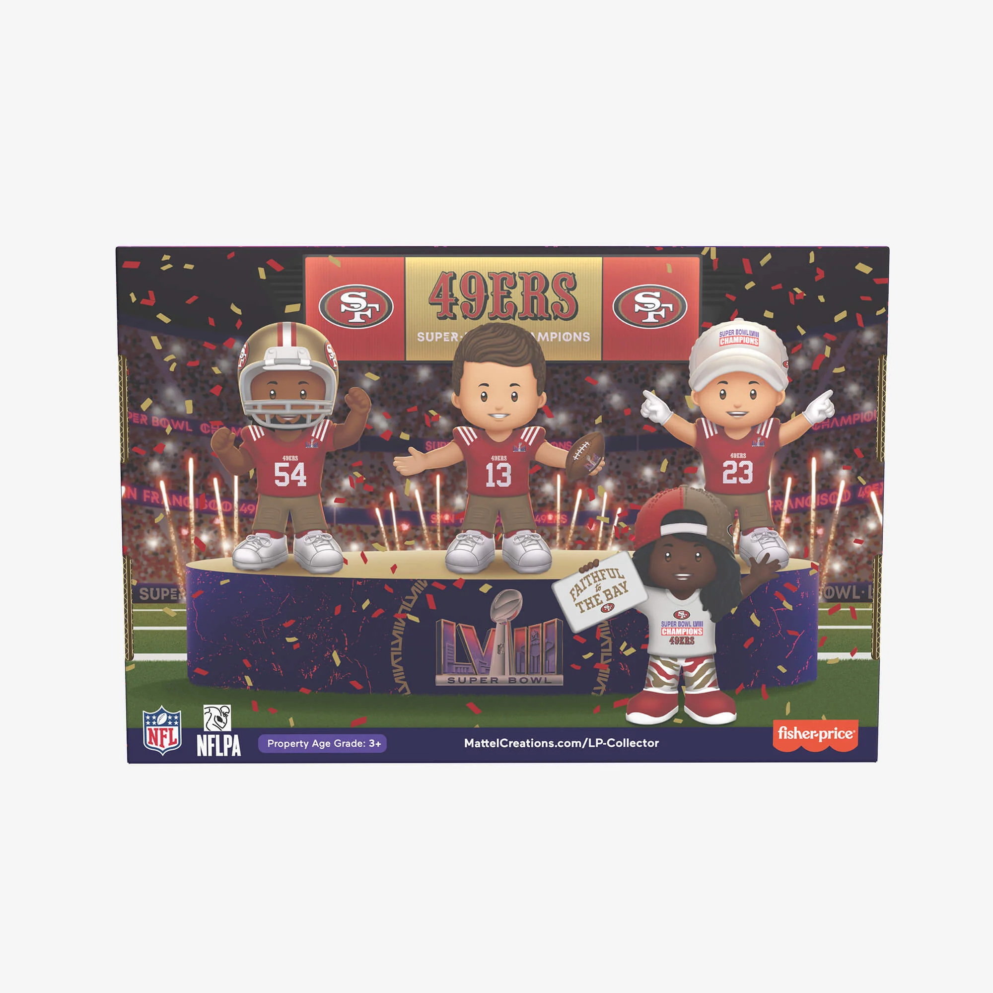 Mattel Creations Little People Collector Super Bowl LVIII Champions Set San Francisco 49ers