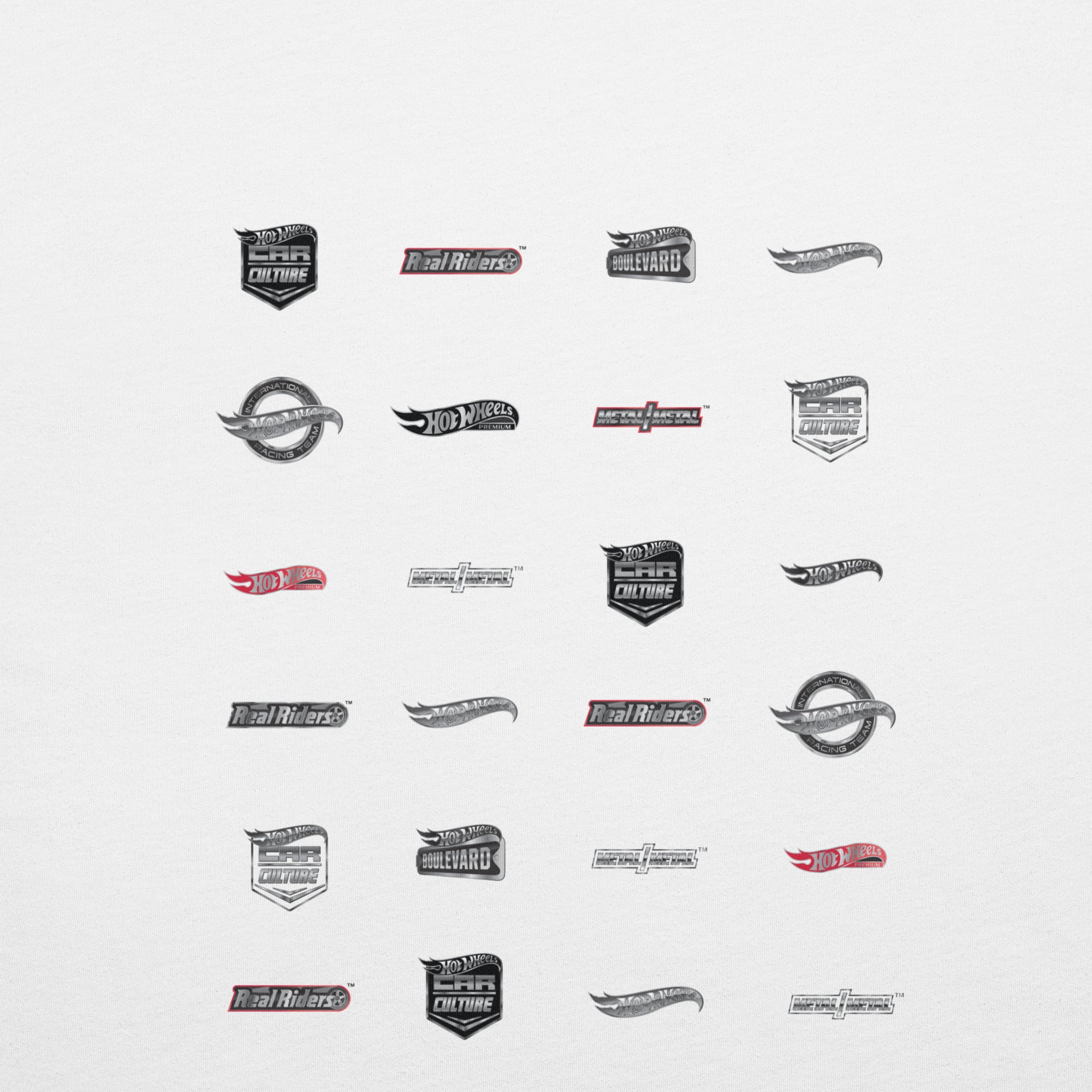 Mattel Creations Hot Wheels Logos White T-Shirt
