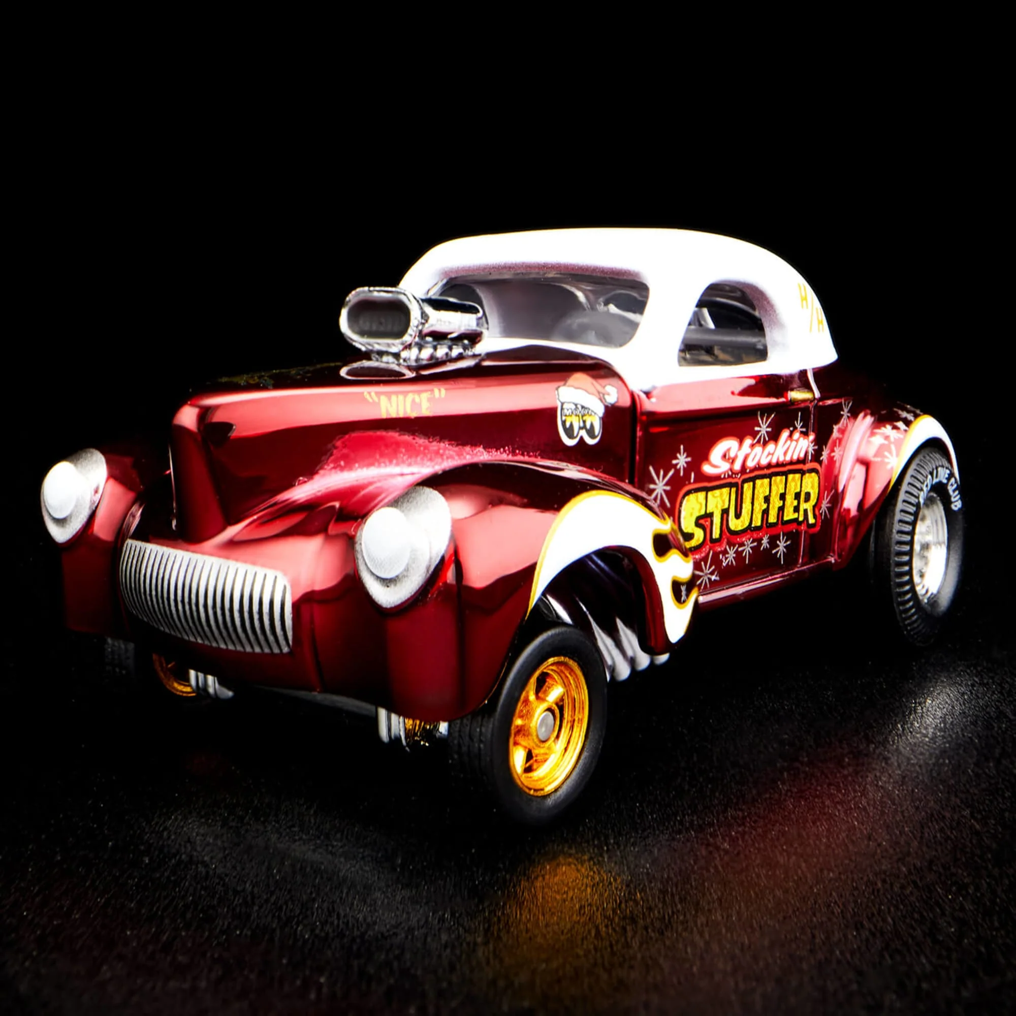 Mattel Creations RLC Exclusive '41 Willys Gasser Holiday Car