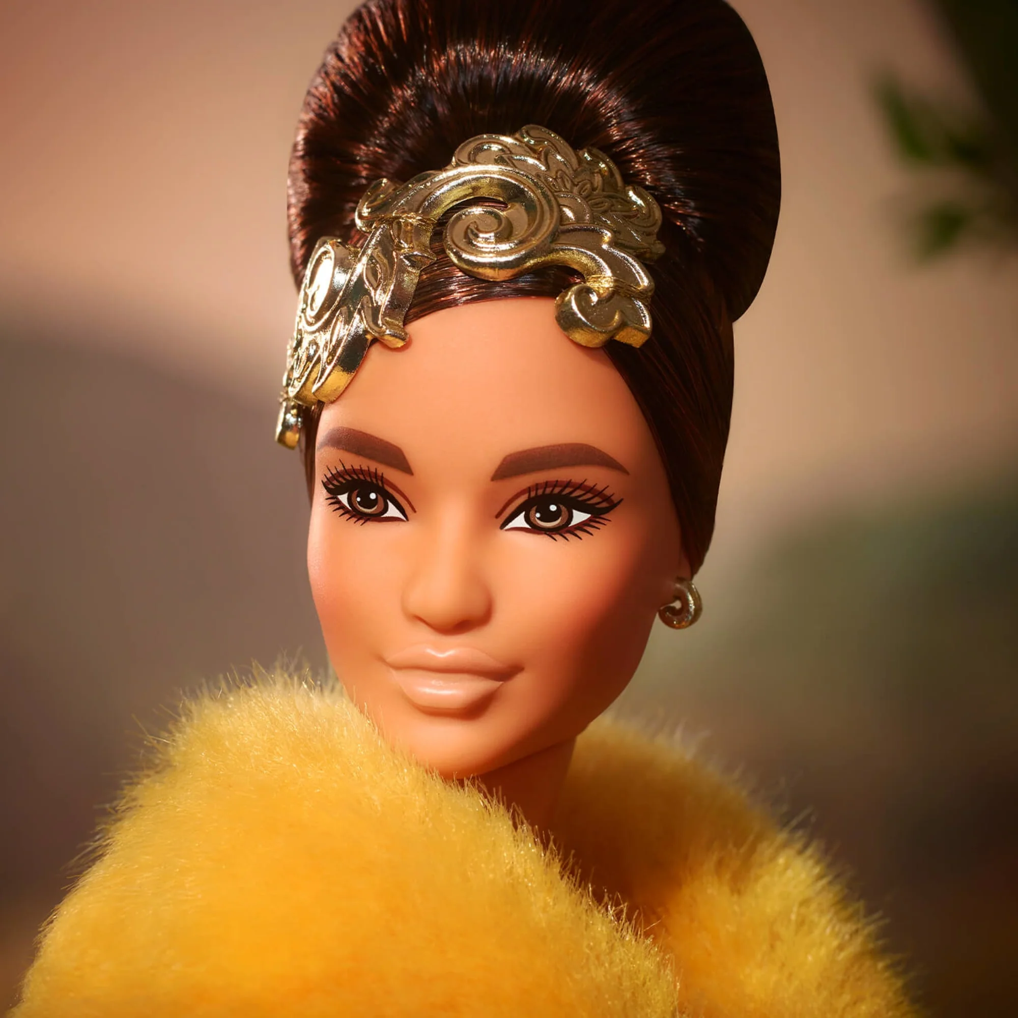 Mattel Creations Guo Pei Barbie Doll Wearing Golden-Yellow Gown