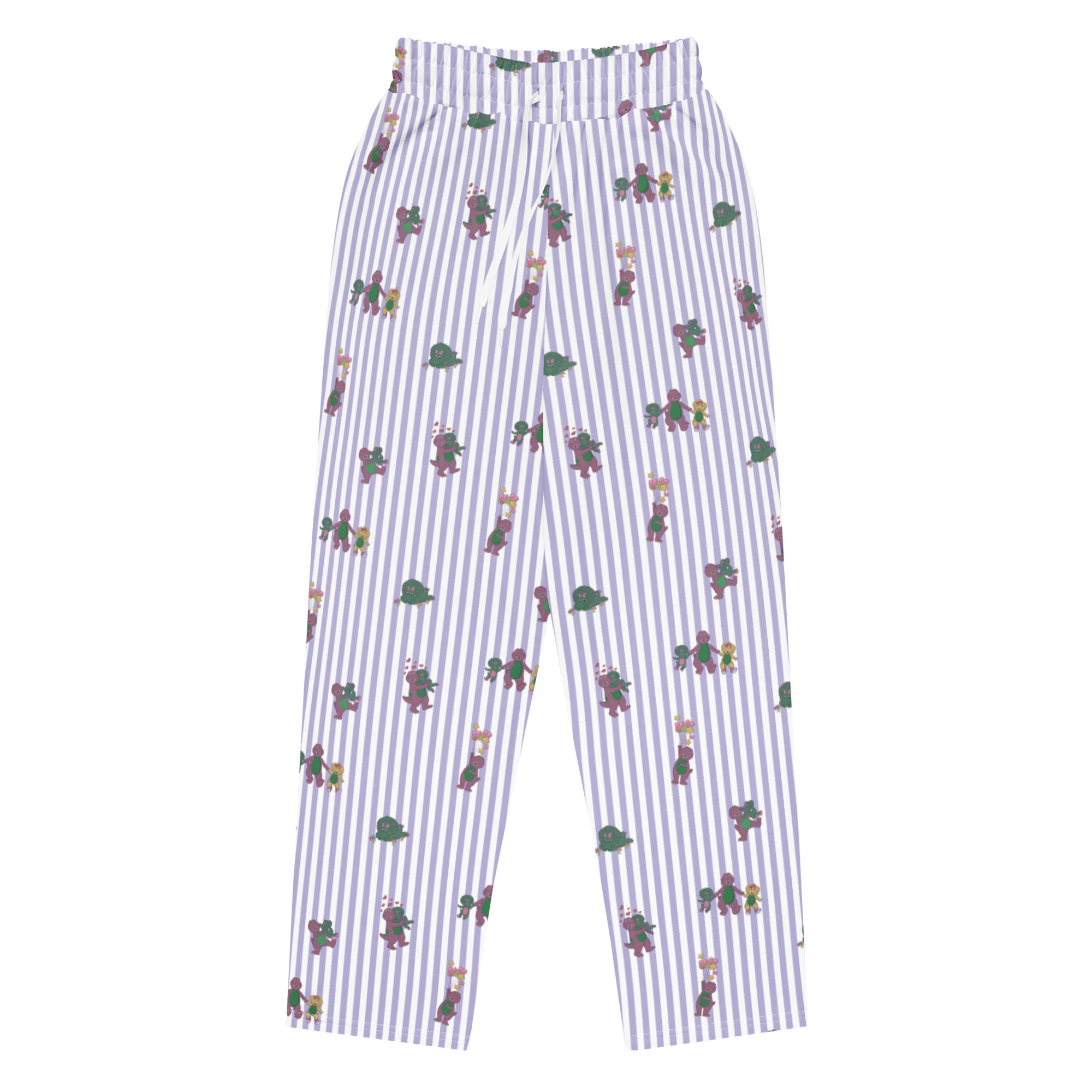 Mattel Creations Barney Dinosaurs Wide Leg Striped Pants