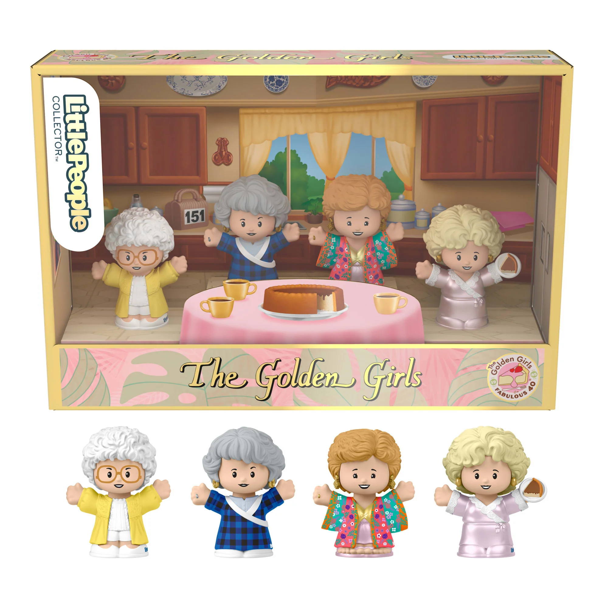 Mattel Creations Little People Collector The Golden Girls Late Night Cheesecake, 40th Anniversary Set