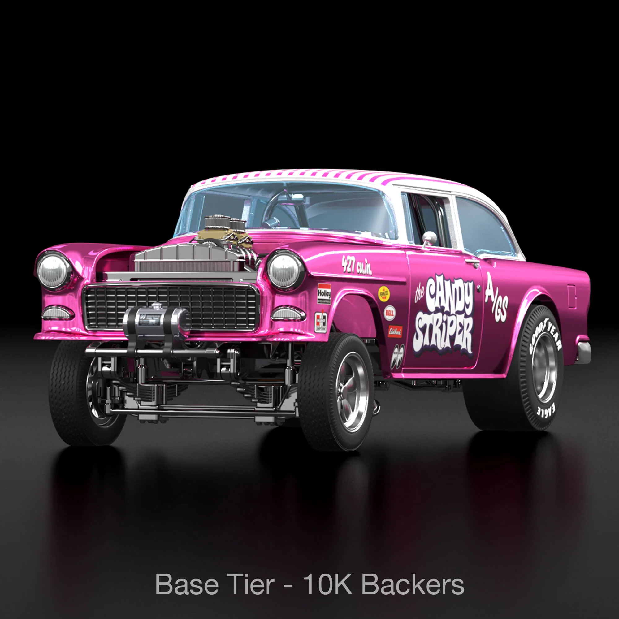 Mattel Creations RLC Exclusive 1:18 Scale '55 Chevy Bel Air Gasser “Candy Striper” - Crowdfund