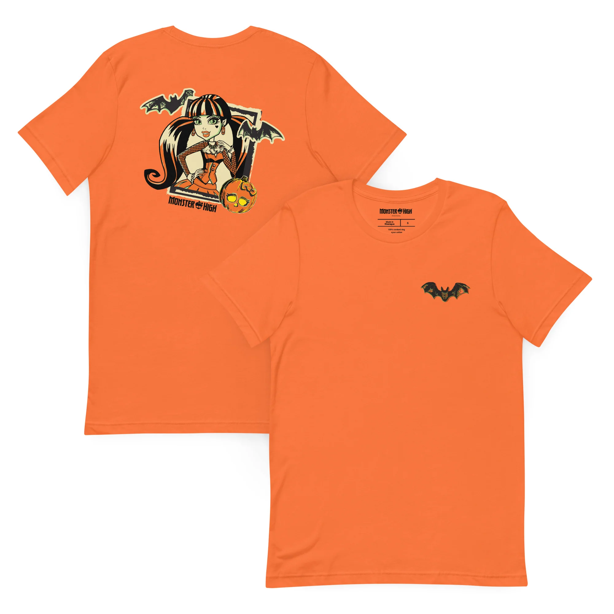 Mattel Creations Monster High Draculaura Embroidered Orange T-Shirt