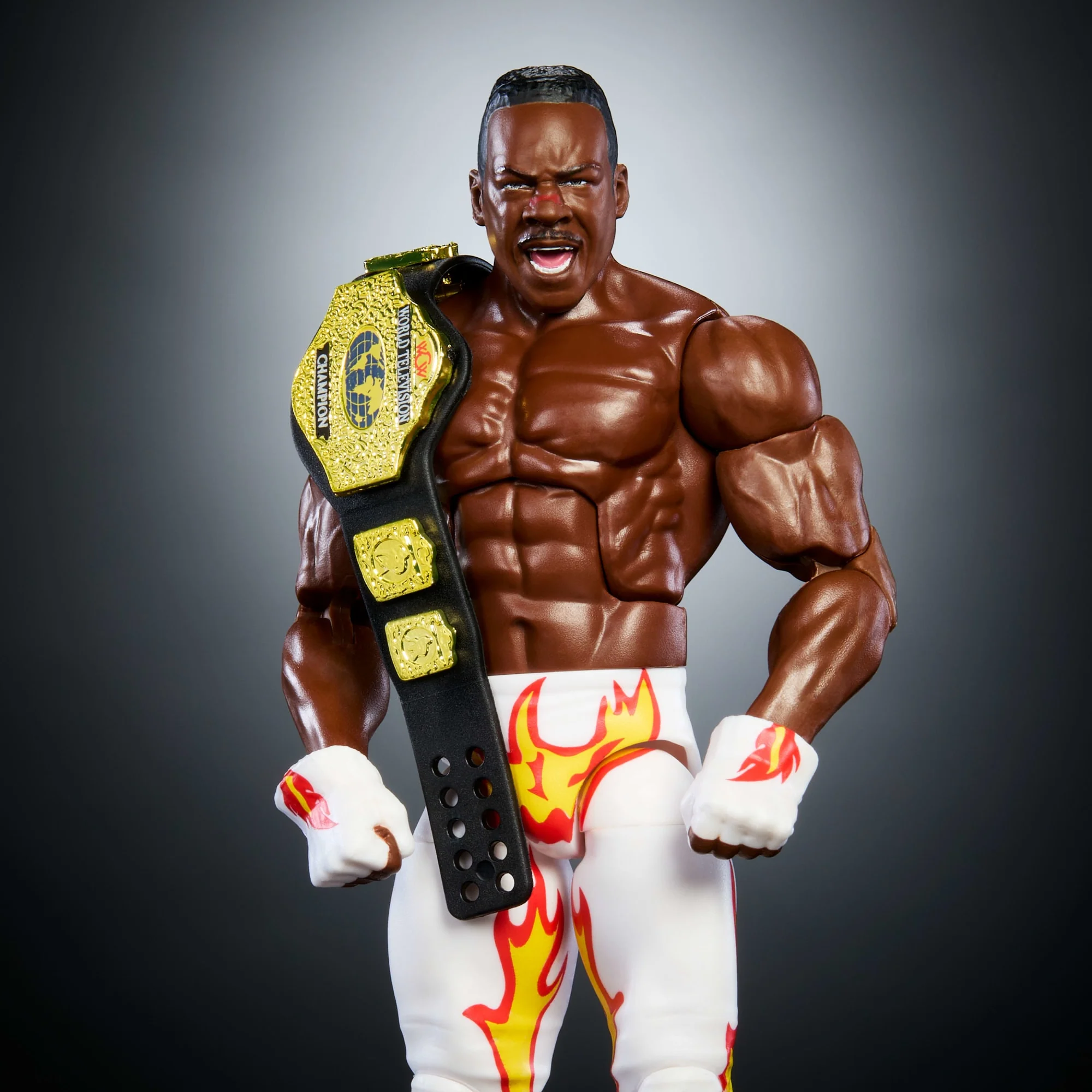 Mattel Creations WWE Elite Collection Monday Night War Booker T Action Figure & Golga Build-A-Figure Parts