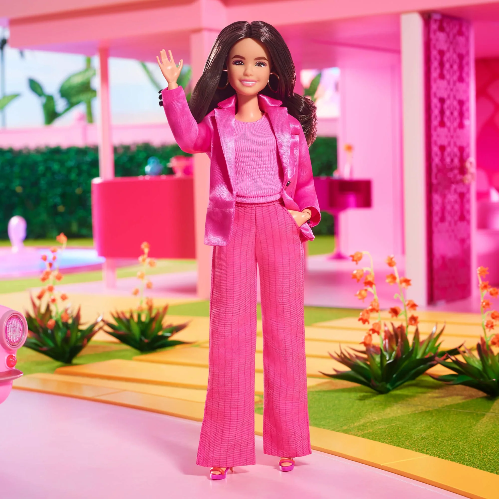 Mattel Creations Gloria Doll Wearing Pink Power Pantsuit – Barbie The Movie