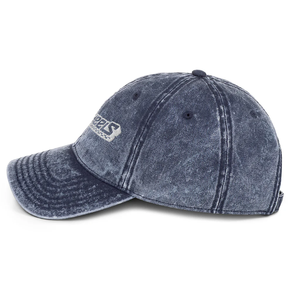 Mattel Creations Hot Wheels Checked Logo Blue Denim Dad Hat