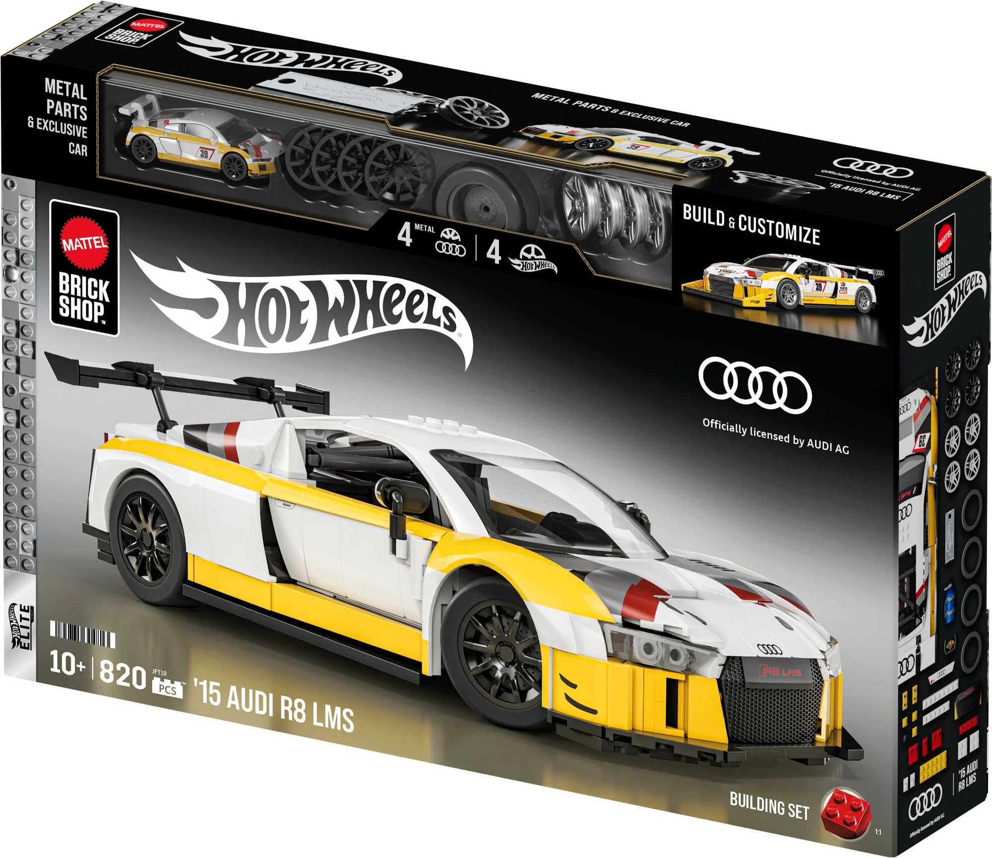 Mattel Creations Mattel Brick Shop Hot Wheels '15 Audi R8 LMS Building Toy Kit