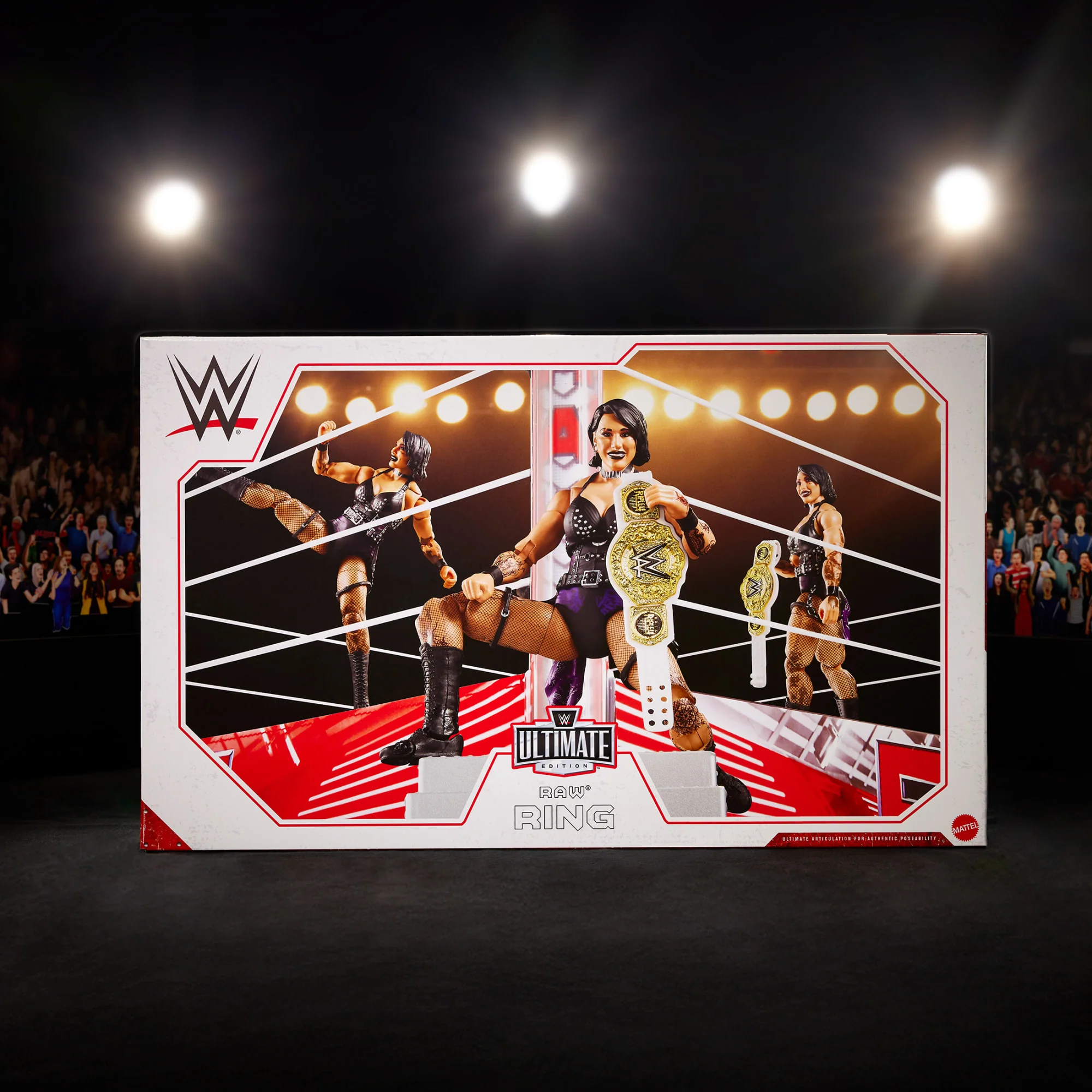 Mattel Creations WWE Ultimate Edition RAW Ring and WWE Superstar Rhea Ripley Figure