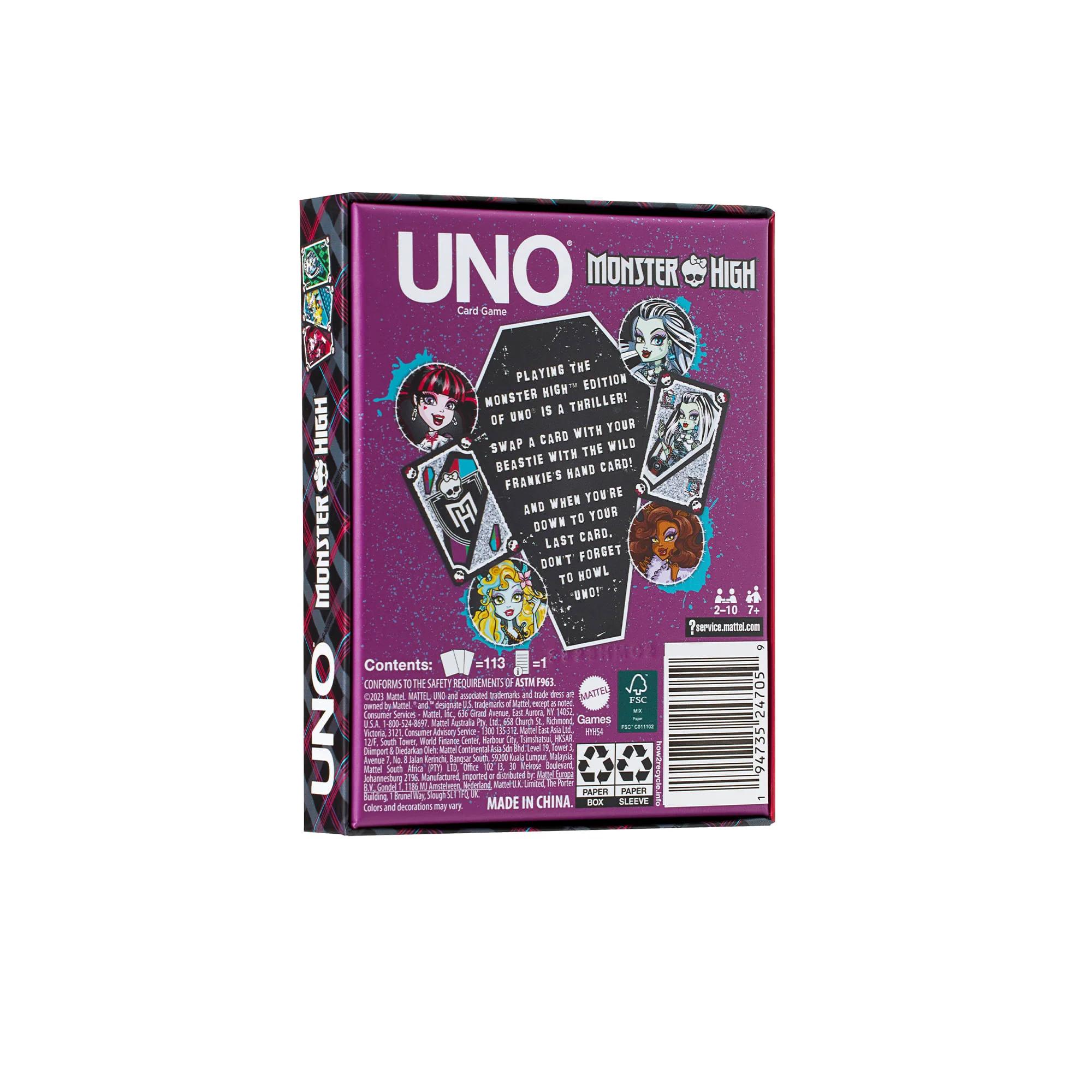 Mattel Creations UNO Fandom Monster High Game Deck