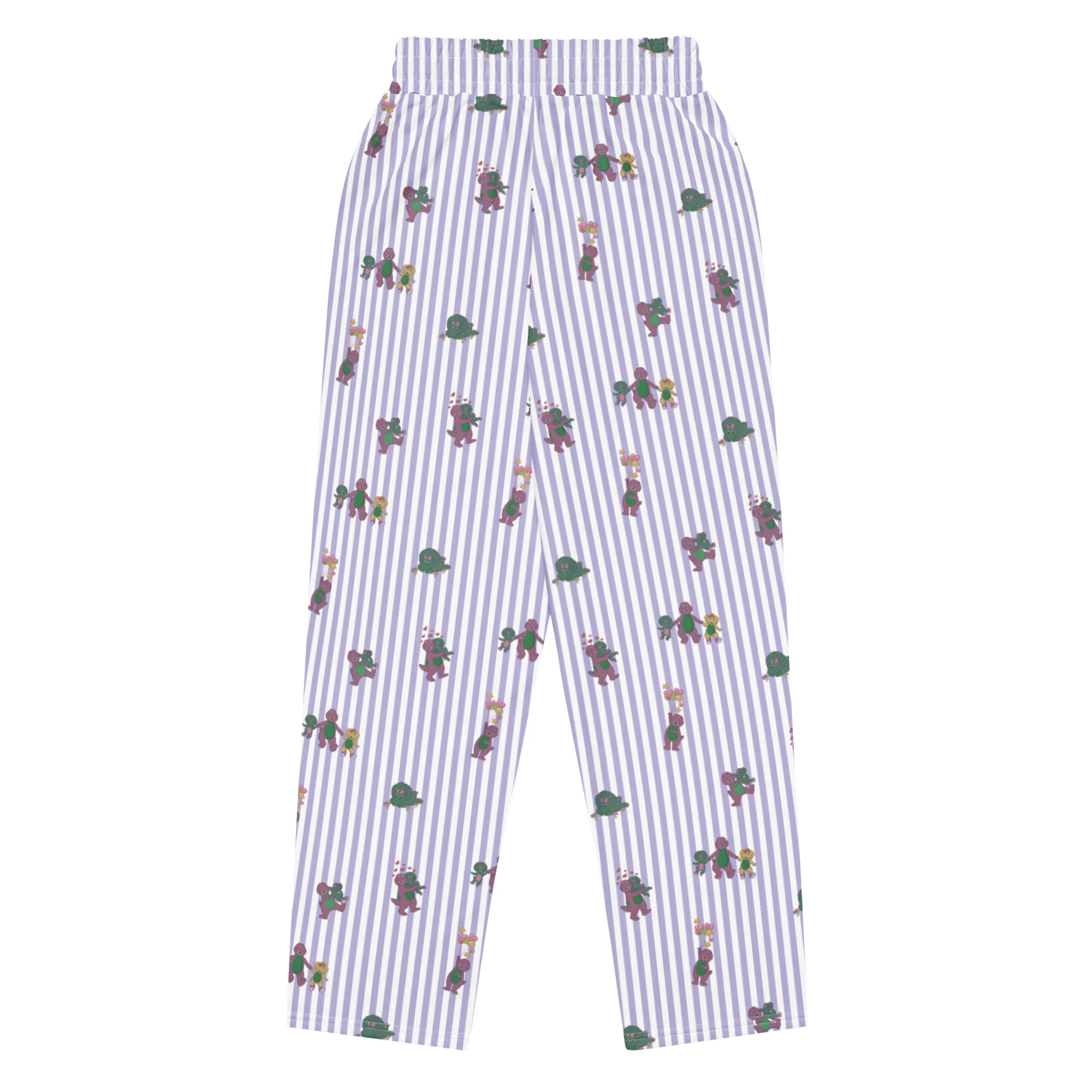 Mattel Creations Barney Dinosaurs Wide Leg Striped Pants
