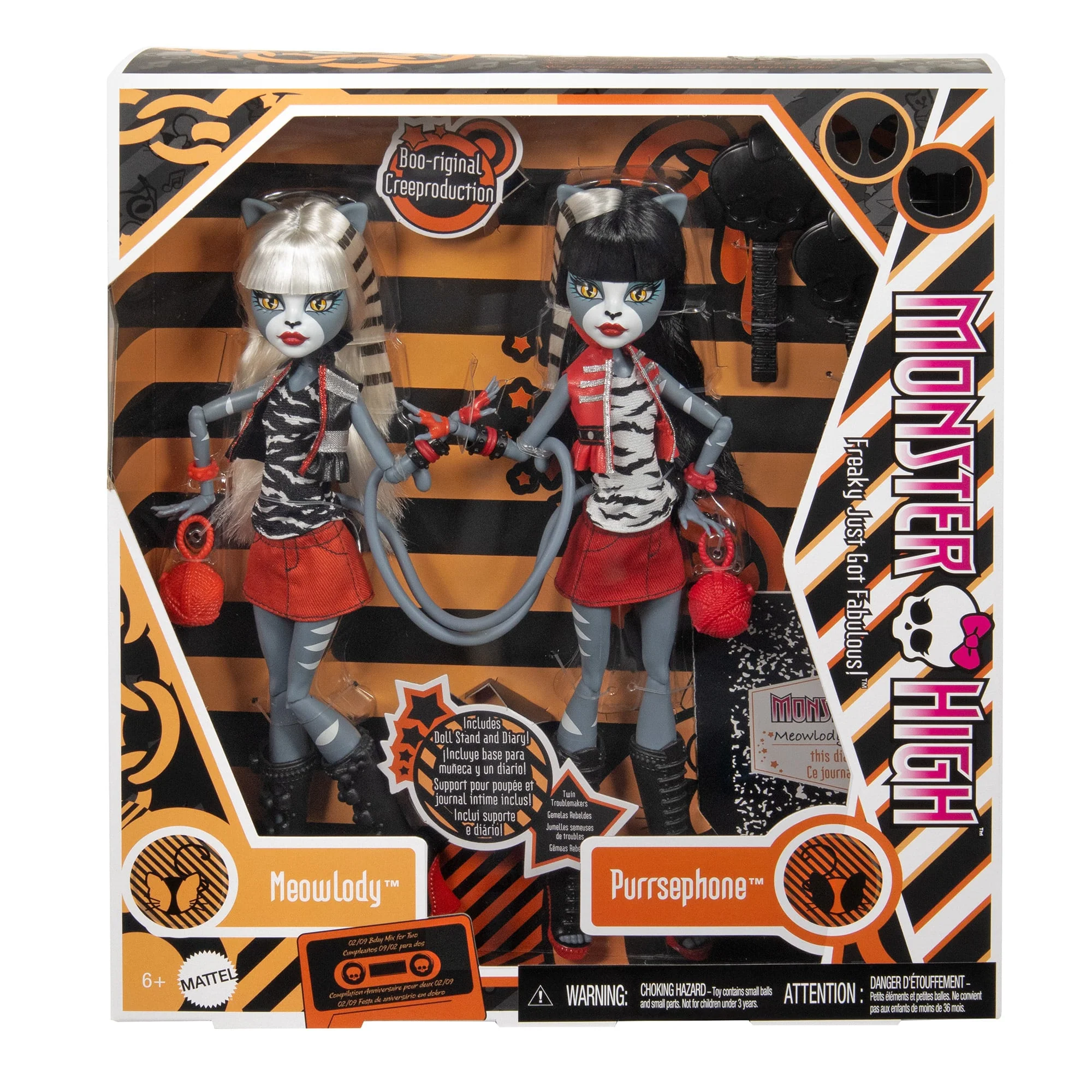 Mattel Creations Monster High Boo-riginal Creeproductions G1 Meolowdy and Purrsephone Dolls 2-Pack