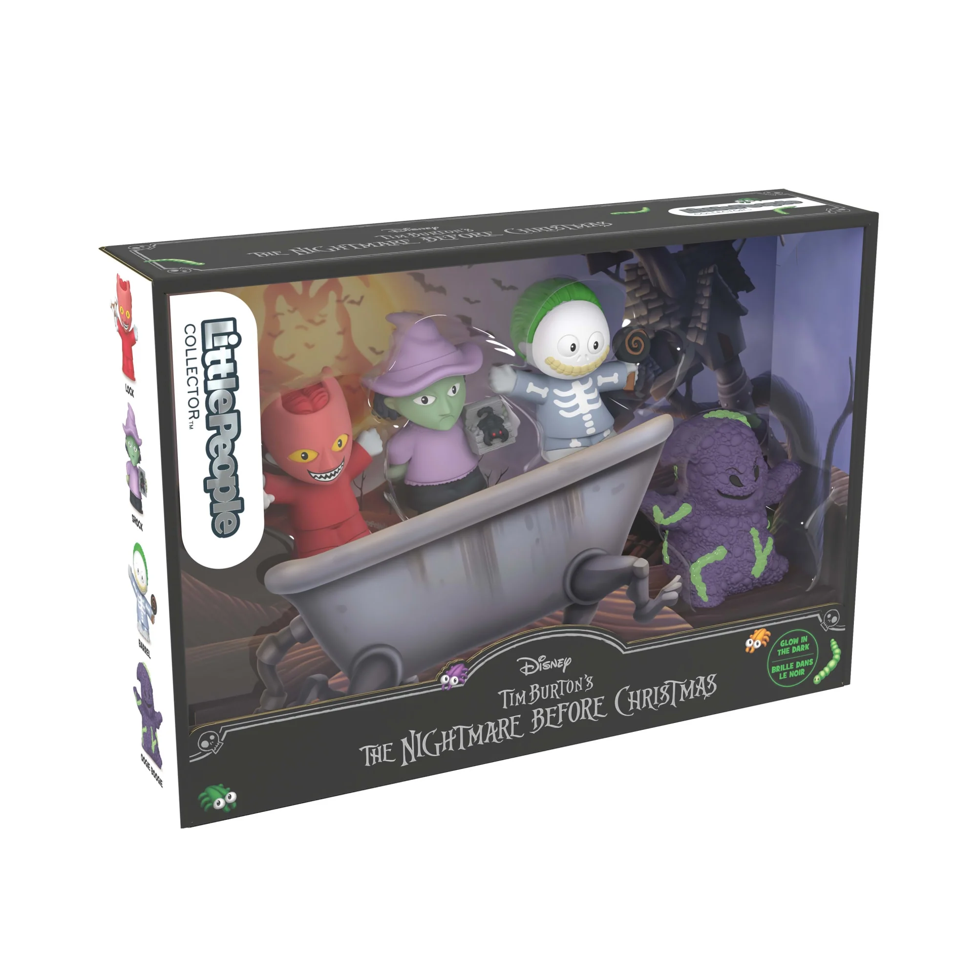 Mattel Creations Little People Collector Disney Tim Burton's The Nightmare Before Christmas Lock Shock & Barrel Set