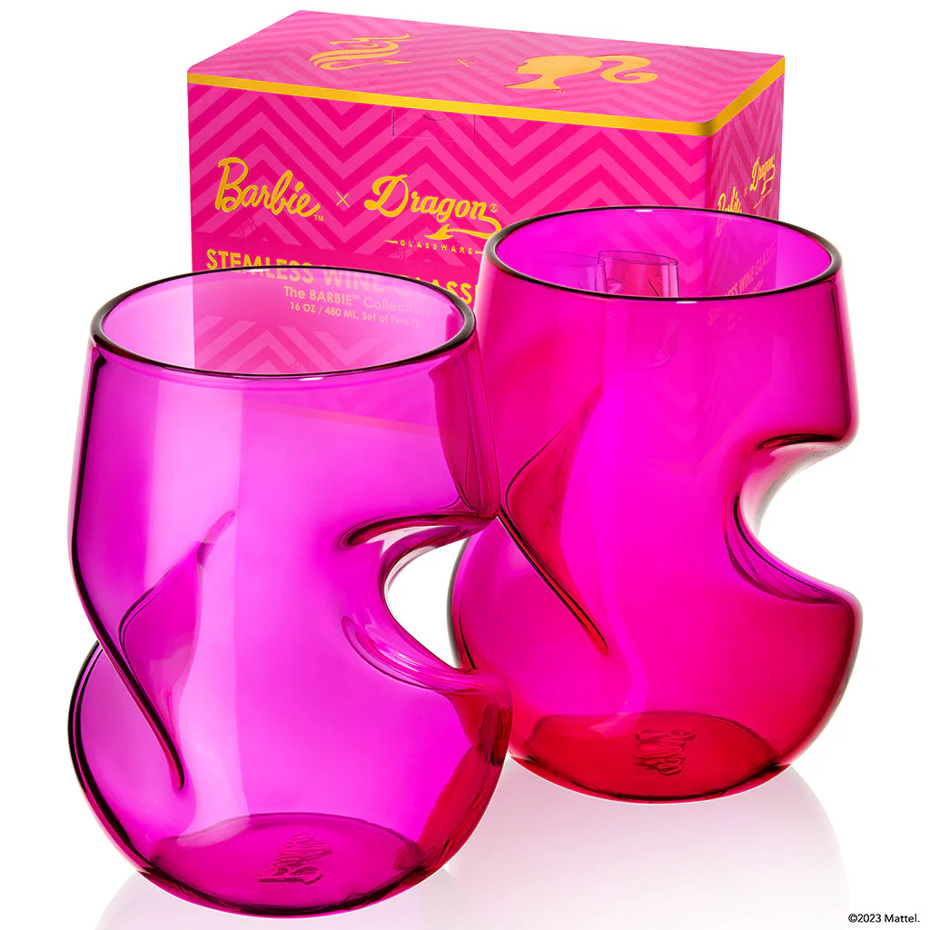 Mattel Creations Barbie™ X Dragon Glassware® Stemless Wine Glasses