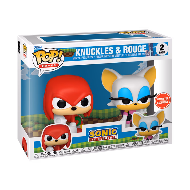 GameStop Funko POP! Games: Sonic the Hedgehog Knuckles and Rouge Vinyl Figure Set 2-Pack GameStop Exclusive
