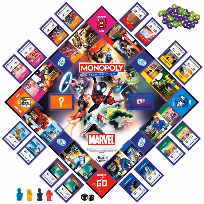 GameStop Monopoly Flip Edition: Marvel Board Game