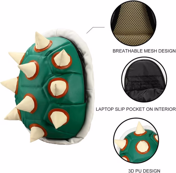 GameStop Super Mario Bros Bowser Shell Cosplay Backpack