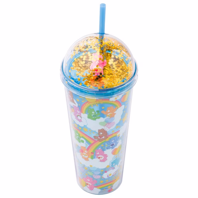 GameStop Care Bears Rainbows Clouds And Stars 24oz Dome Top Travel Tumbler