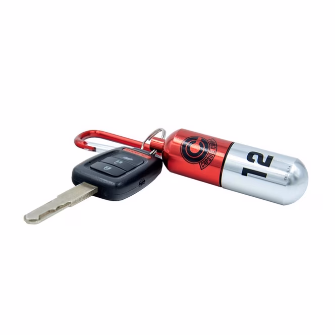 GameStop ABYstyle Dragon Ball Z Red Capsule Corp. Replica Keychain