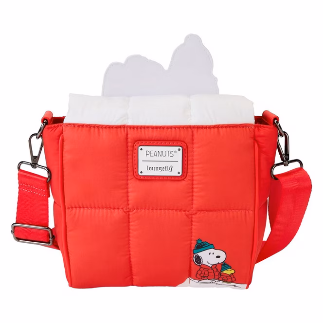 GameStop Loungefly Peanuts Snoopy and Woodstock Snow Day Doghouse Crossbody Bag