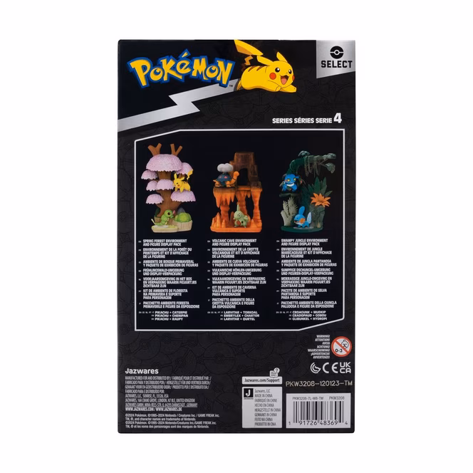 GameStop Jazwares Pokemon 6-in Volcanic Cave  Environment Figure Pack with 2-in Figure Larvitar and Torkoal