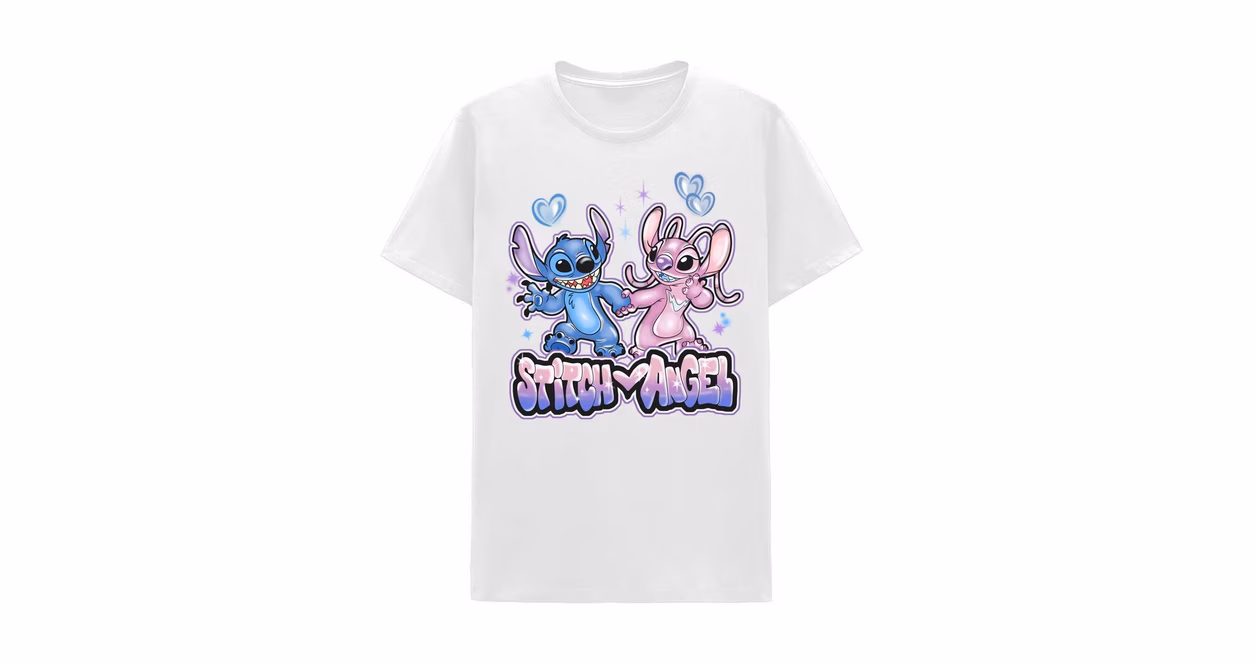 GameStop Disney Stitch and Angel Airbrush Graphic T-Shirt GameStop Exclusive