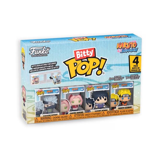 GameStop Funko Bitty POP!: Naruto: Shippuden 0.9-in Vinyl Figure Set 4-Pack (Kakashi Hatake, Sakura Haruno, Sasuke Uchiha, and Naruto Uzumaki)