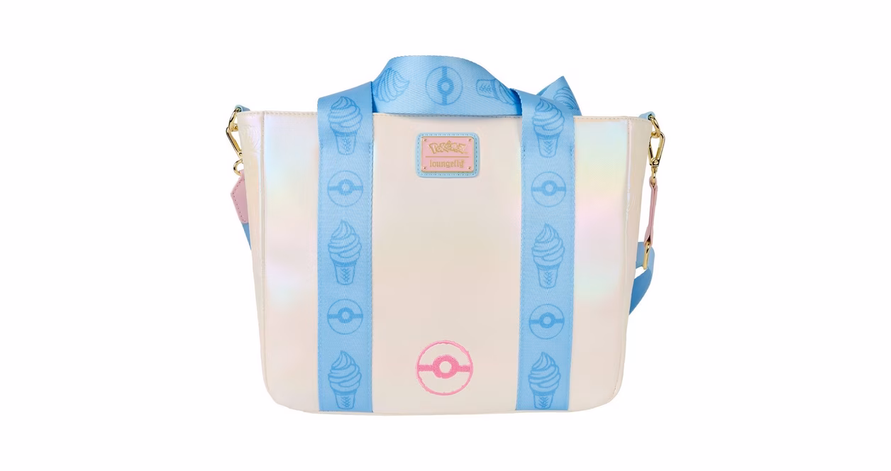GameStop Loungefly Pokemon Iridescent Pikachu Tote Crossbody Bag with Coin Bag