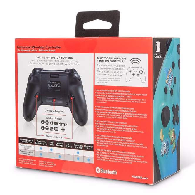 GameStop PowerA Pokemon Sword Enhanced Wireless Controller for Nintendo Switch