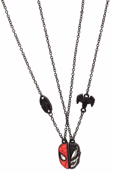 GameStop Marvel Spiderman and Venom Best Friend Necklace Set GameStop Exclusive