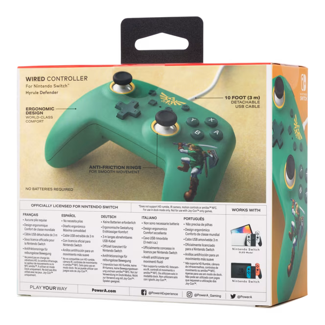 GameStop PowerA Wired Controller for Nintendo Switch - Hyrule Defender