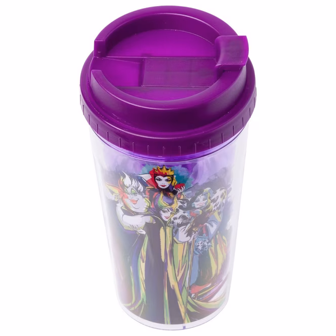 GameStop Disney Villains Stylized Double Wall 16oz Plastic Travel Mug